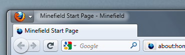 The Firefox menu is now an icon, instead of an ugly orange button. The title of the current tab is displayed in the title bar.